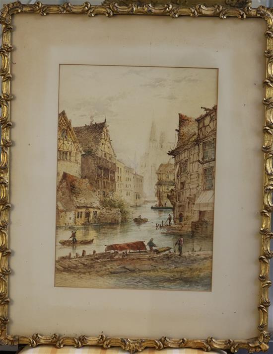 19th Century English School Views of Venice and a Flemish town